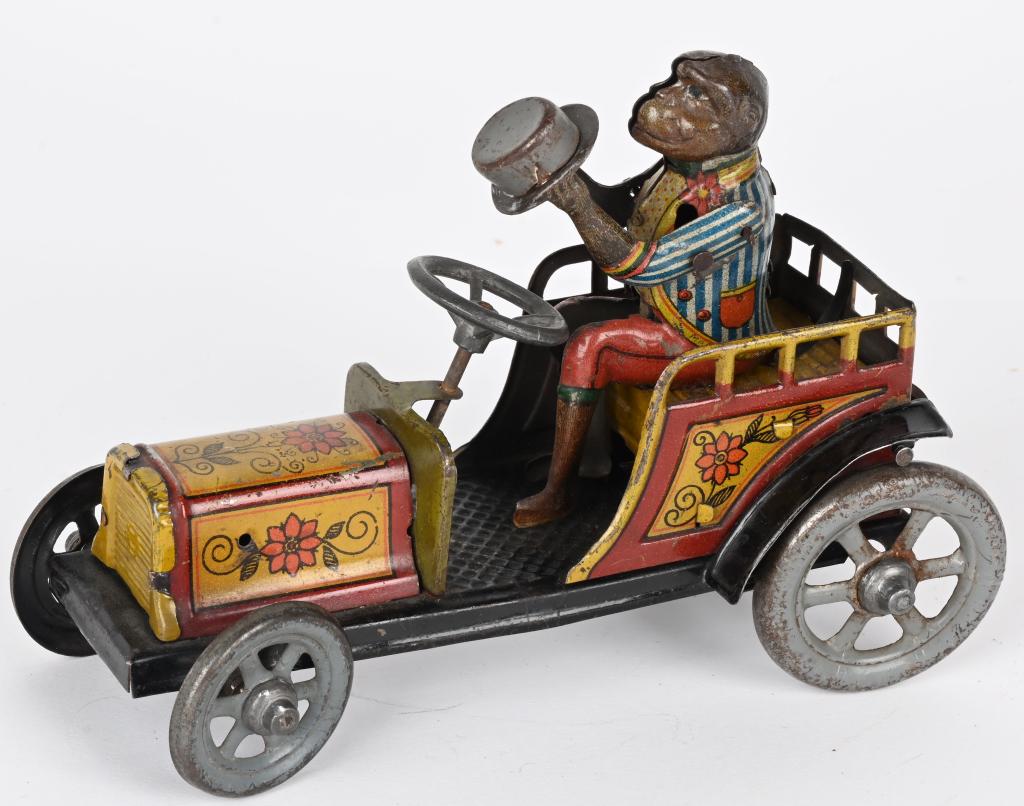 DISTLER TIN WINDUP MONKEY CAR (1 of 5)