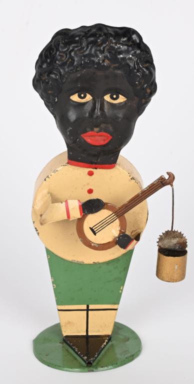 GERMAN HAND PAINTED TIN WINDUP MINSTREL (1 of 4)