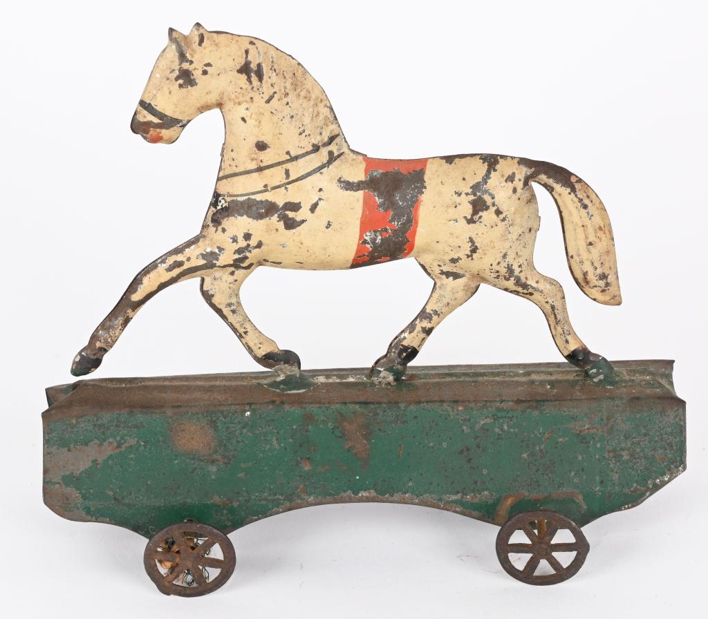 AMERICAN TIN HORSE ON PLATFORM (1 of 2)