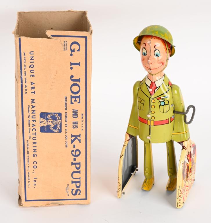 UNIQUE ART TIN WINDUP GI JOE K9 PUPS w/ BOX (1 of 6)