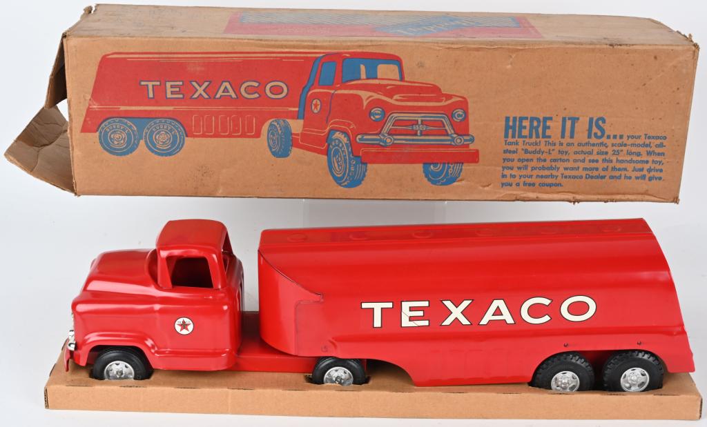 BUDDY L PRESSED STEEL TEXACO TANK TRUCK w/ BOX (1 of 9)