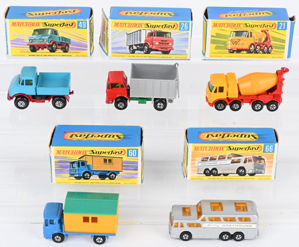 5- MATCHBOX SUPERFAST CARS w/ BOXES (1 of 2)