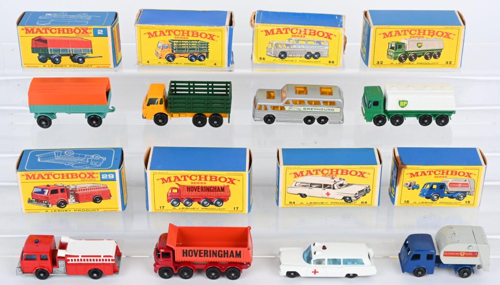 8- LESNEY MATCHBOX CARS & TRUCKS w/ BOXES (1 of 2)