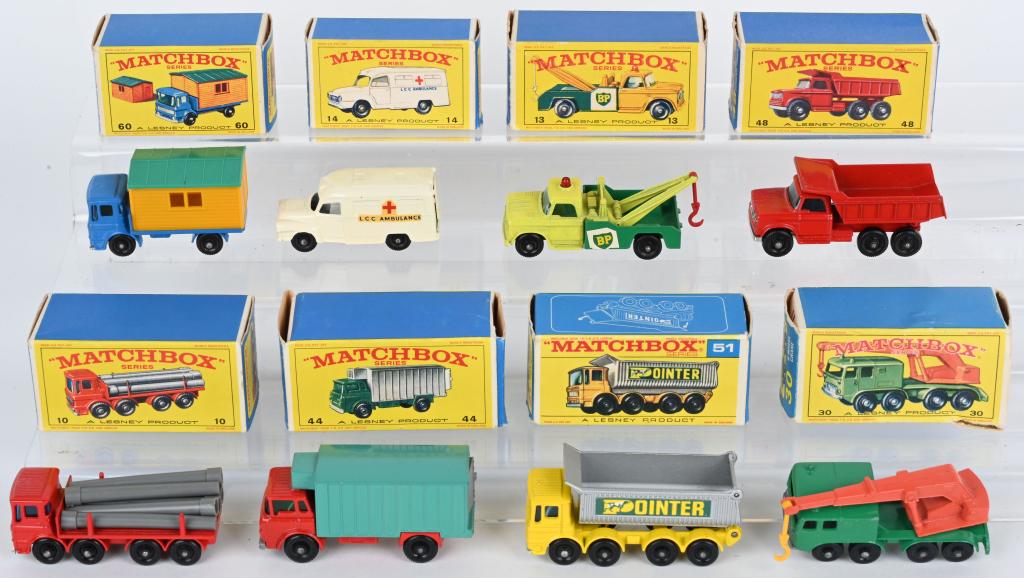 8- LESNEY MATCHBOX CARS & TRUCKS w/ BOXES (1 of 2)
