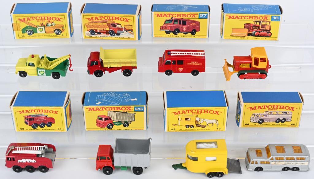 8- LESNEY MATCHBOX CARS & TRUCKS w/ BOXES (1 of 2)
