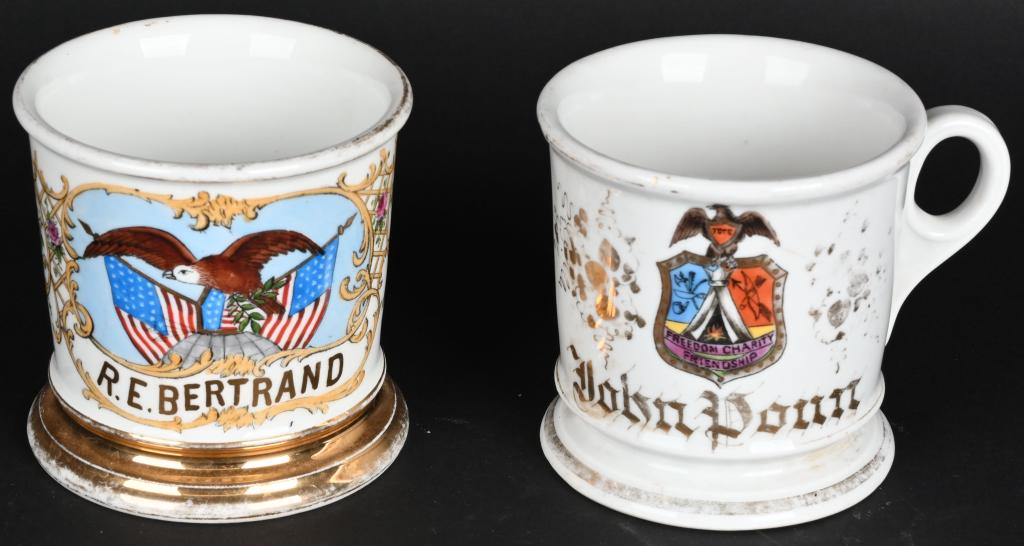 2- OCCUPATIONAL SHAVING MUGS FRATERNAL ORGS (1 of 6)