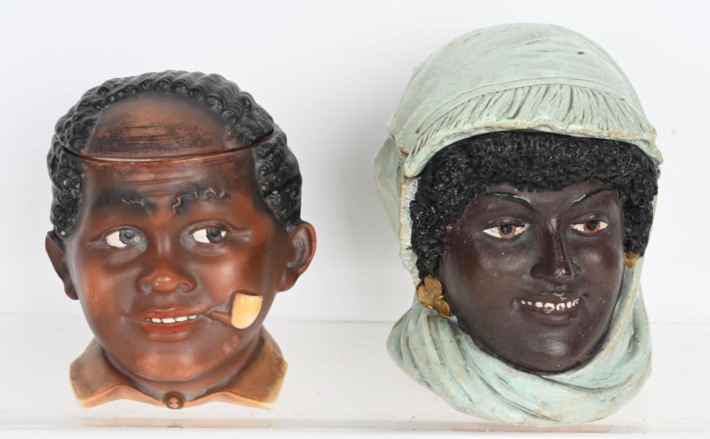 2-BLACK AMERICANA FIGURAL TOBACCO HUMIDORS (1 of 3)