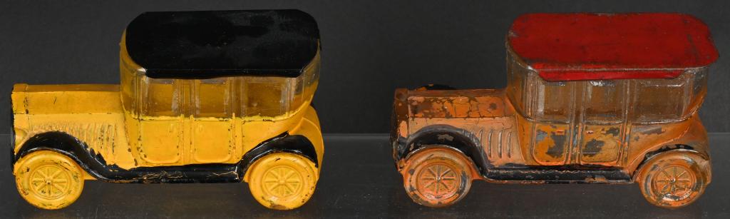 2- TAXI CAB GLASS CANDY CONTAINERS (1 of 2)