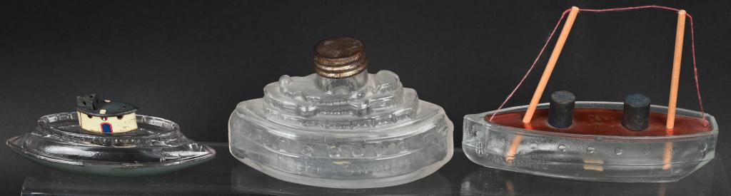 SUBMARINE & SHIPS GLASS CANDY CONTAINERS (1 of 3)