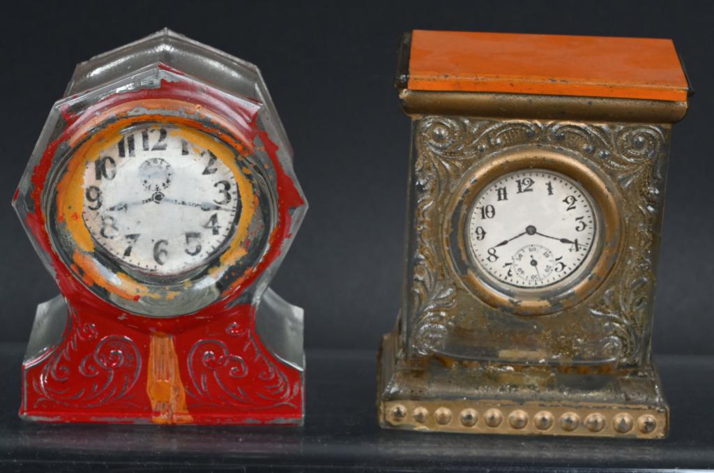 2- CLOCK GLASS CANDY CONTAINERS (1 of 2)
