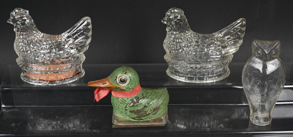 4- BIRD GLASS CANDY CONTAINERS (1 of 4)