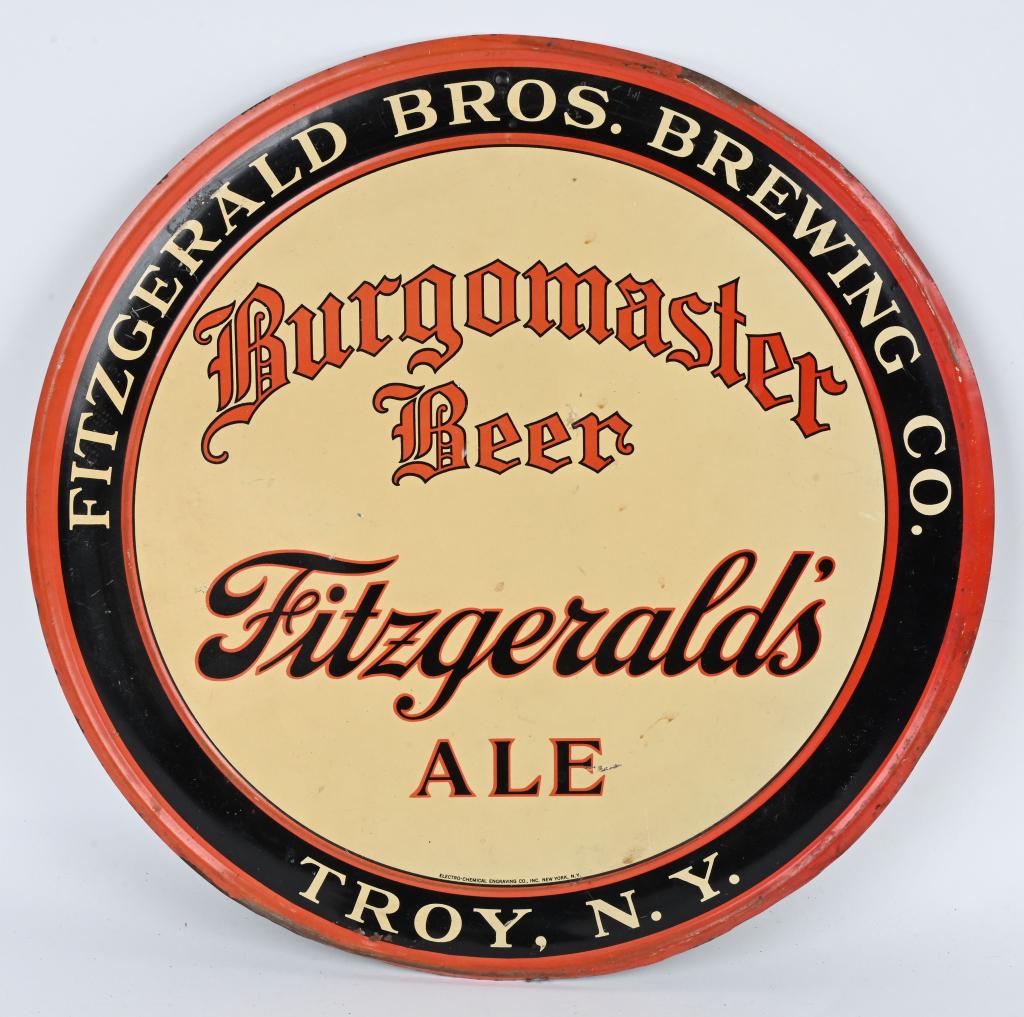 BURGOMASTER BEER & FITZGERALD'S ALE TIN SIGN (1 of 3)