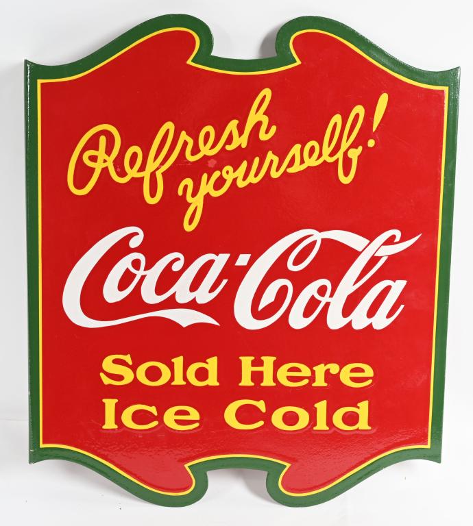 COCA COLA PORCELAIN DIECUT FLANGE SIGN (1 of 3)