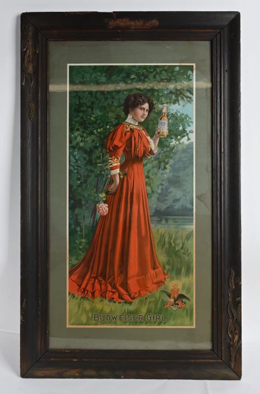 1907 ANHEUSER-BUSCH BUDWEISER GIRL LITHO (1 of 5)