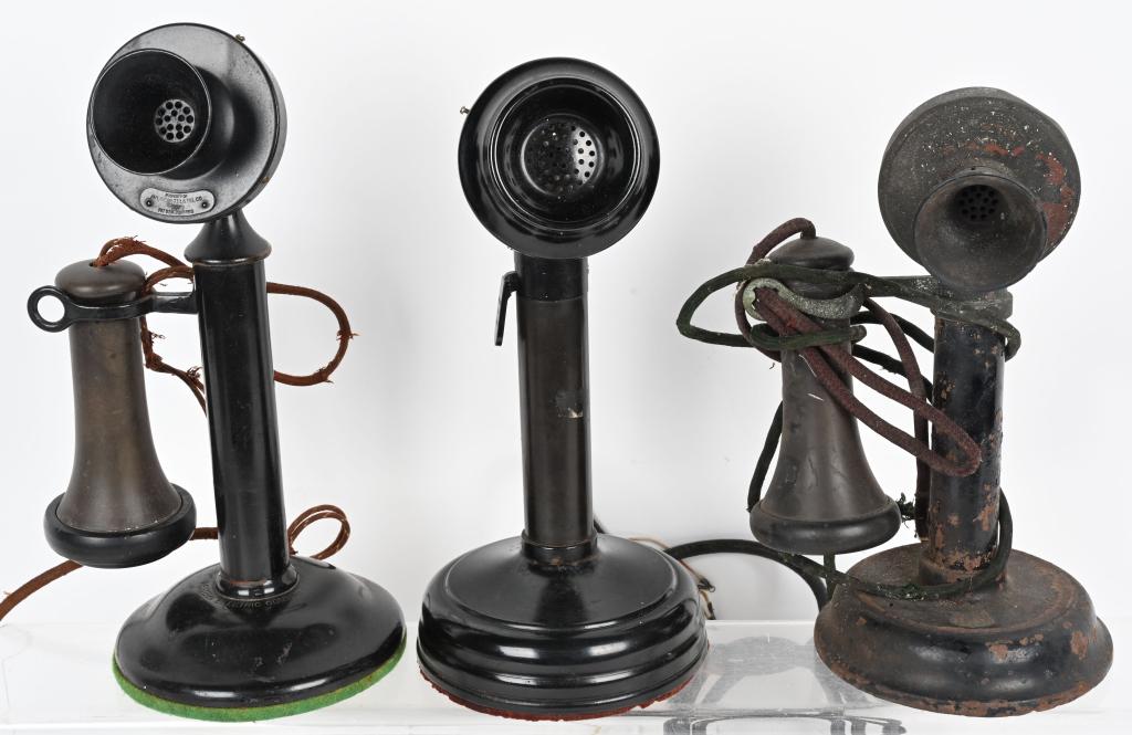 3- ANTIQUE CANDLESTICK TELEPHONES (1 of 3)