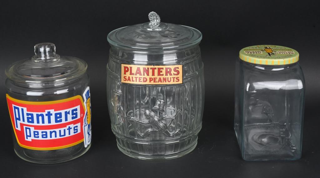 3- VINTAGE PLANTERS PEANUTS COUNTRY STORE JARS (1 of 5)