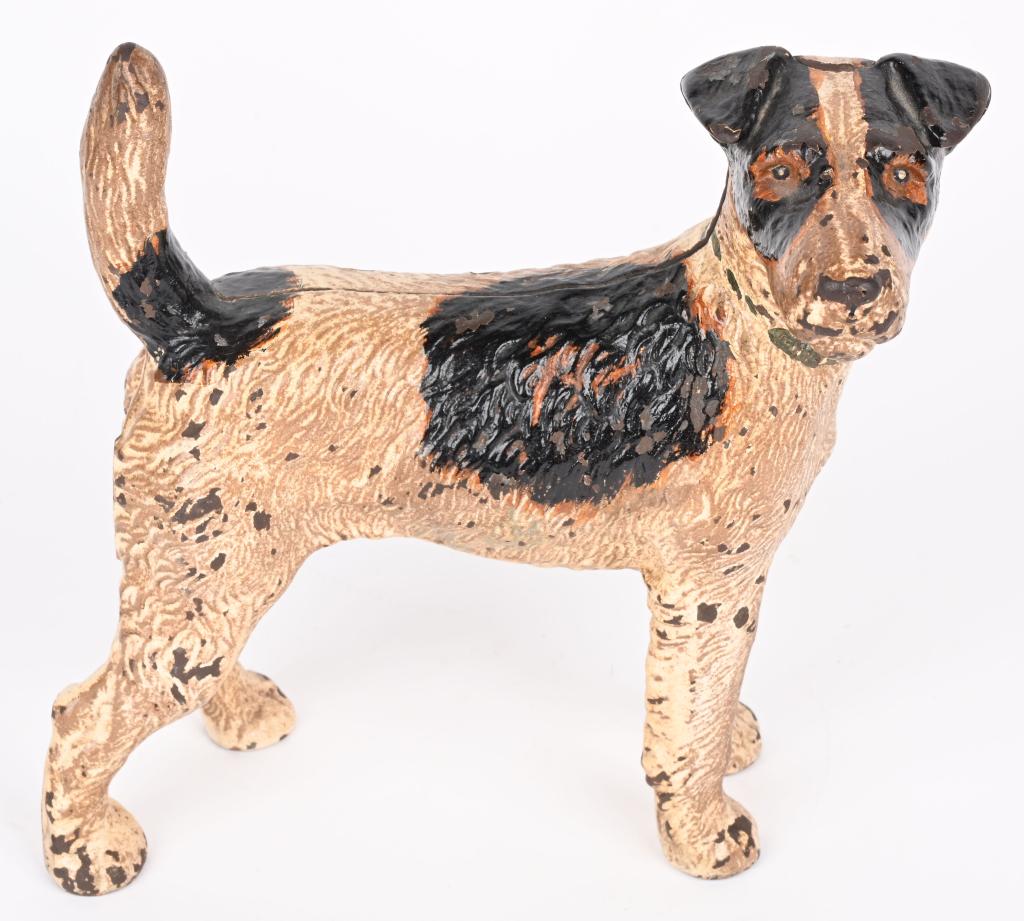 HUBLEY CAST IRON WIRE HAIR TERRIER DOOR STOP (1 of 4)