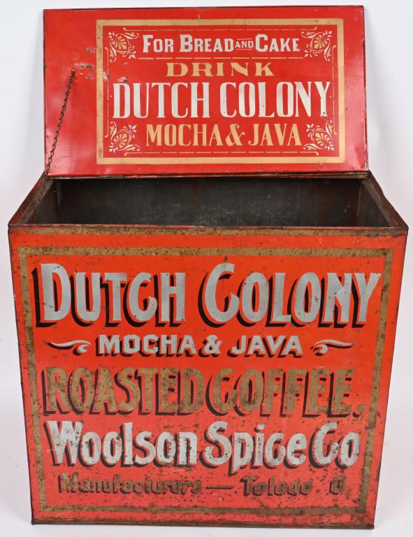 LARGE DUTCH COLONY ROASTED COFFEE TIN (1 of 5)
