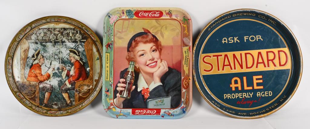 3- VINTAGE ADVERTISING SERVING TRAYS (1 of 5)