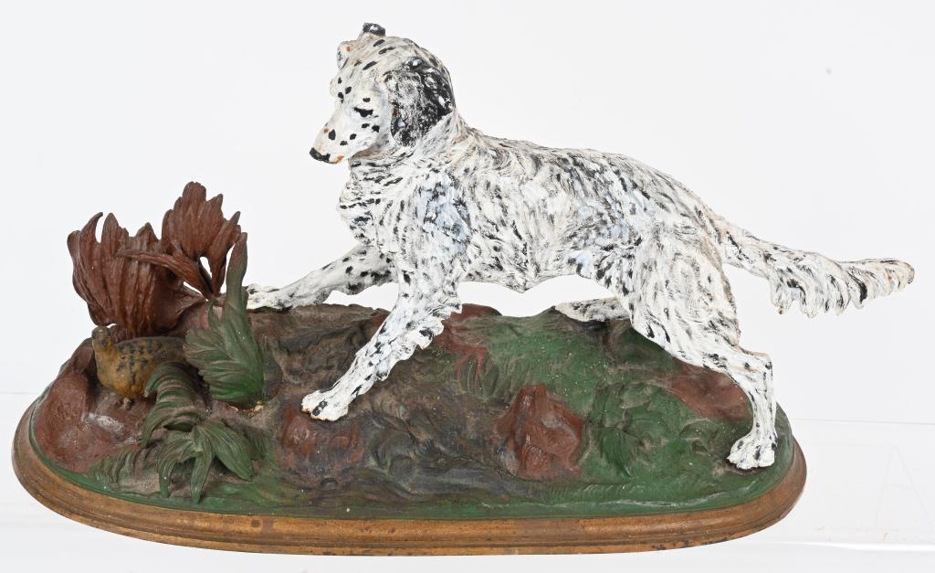 VINTAGE CAST IRON DOG & QUAIL DOORSTOP (1 of 5)
