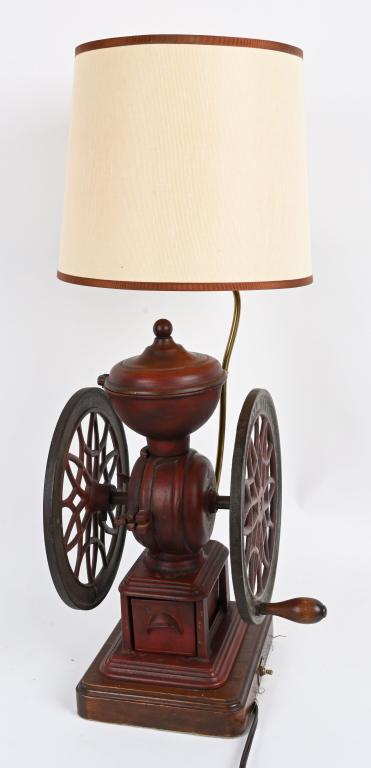 Antique coffee grinder lamp deals