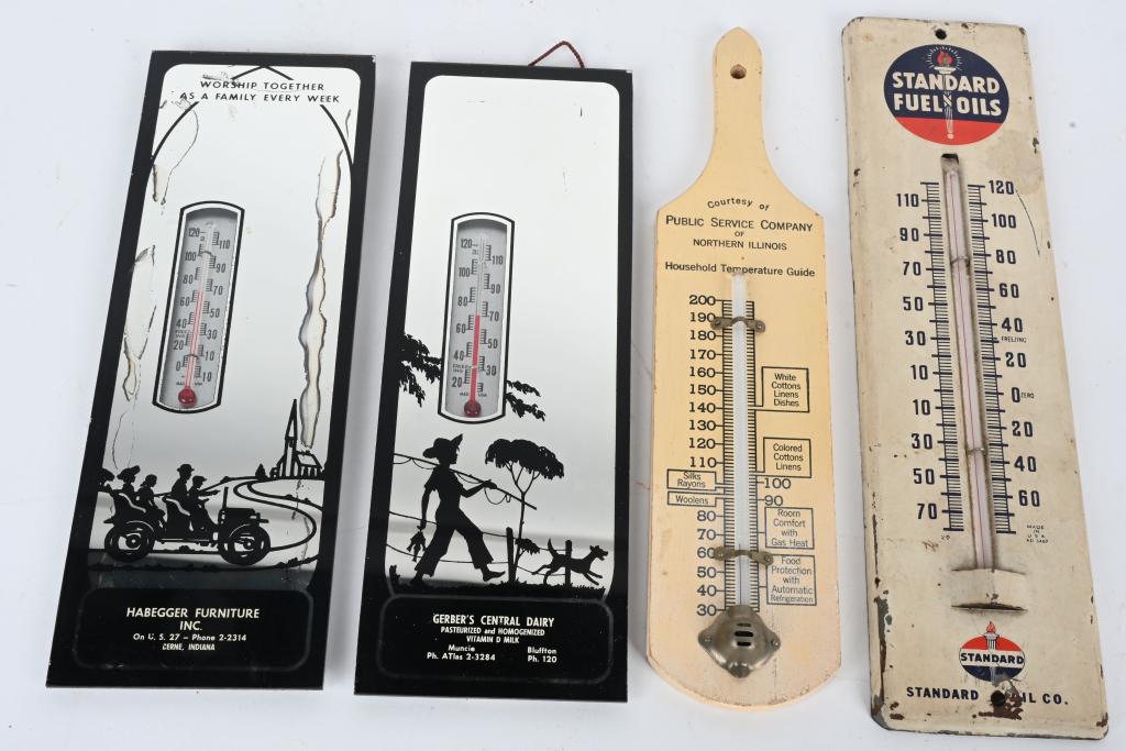 4- VINTAGE ADVERTISING THERMOMETERS (1 of 3)