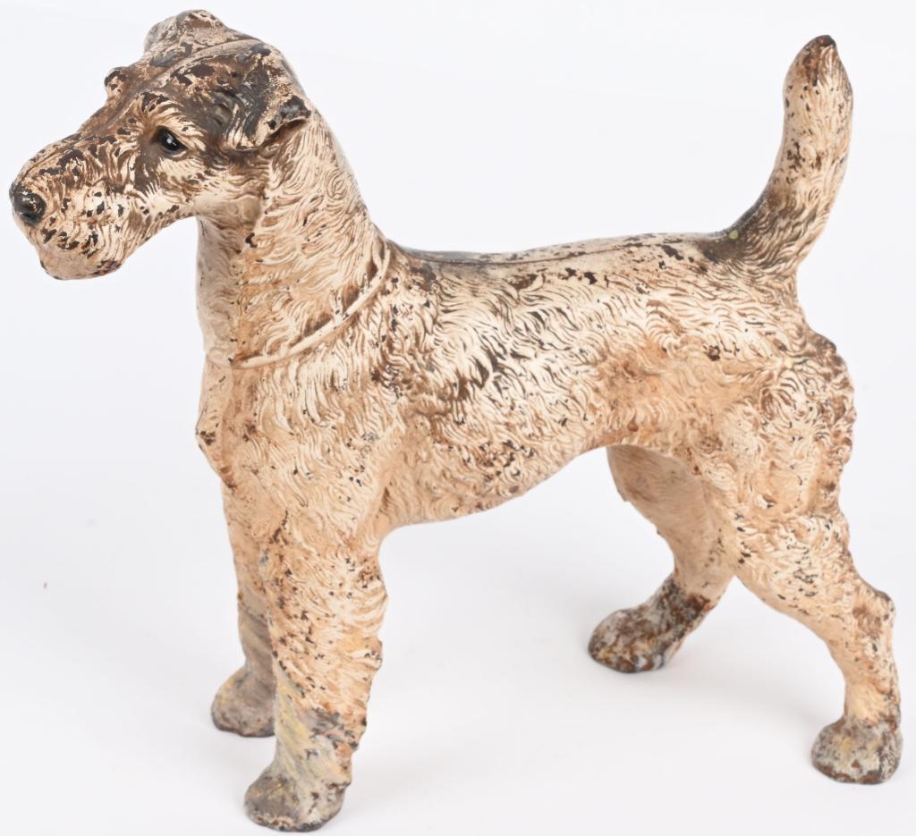 ANTIQUE HUBELY CAST IRON FOX TERRIER DOORSTOP (1 of 4)