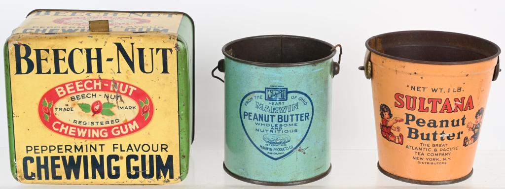 3- ADVERTISING TINS, BEECHNUT GUM & PEANUT BUTTER (1 of 7)