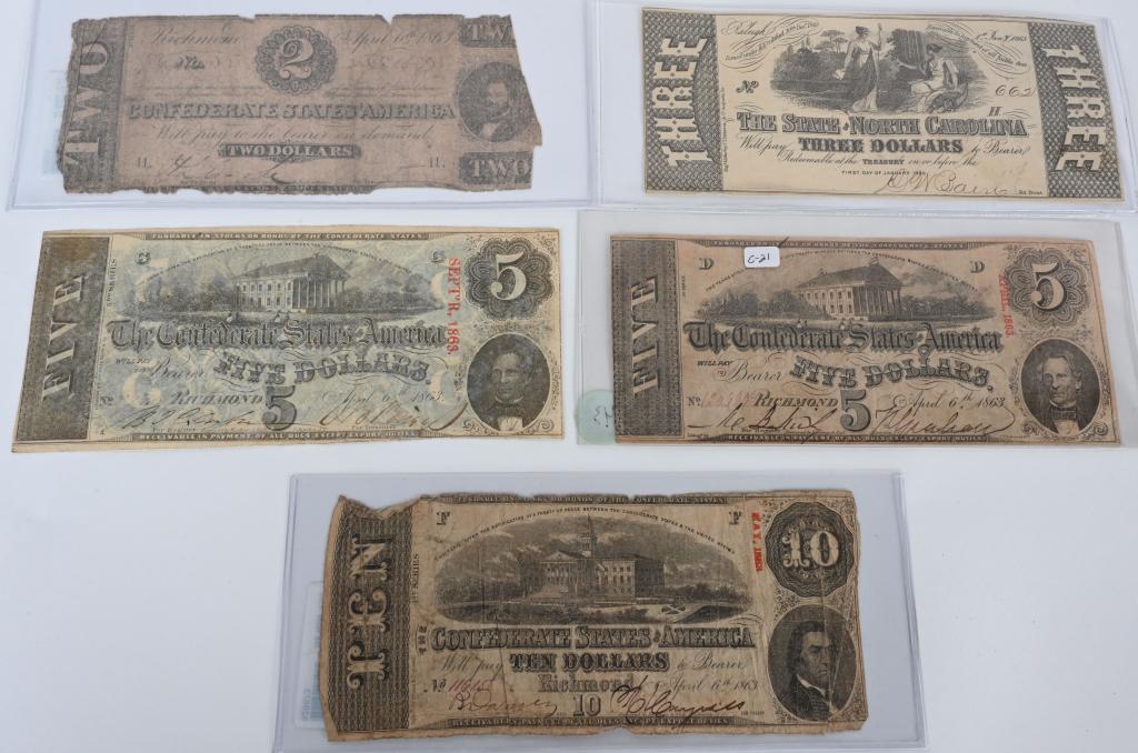 5- CONFEDERATE 1863 NOTES (1 of 3)