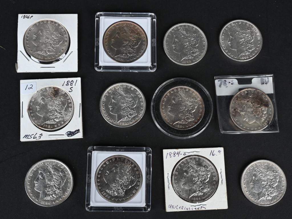 12- PRE 1921 MORGAN SILVER DOLLARS (1 of 3)