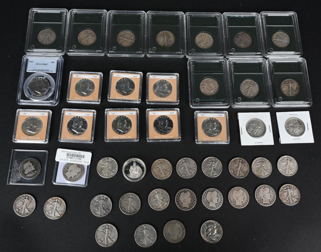 45- US 90% SILVER HALF DOLLARS (1 of 5)