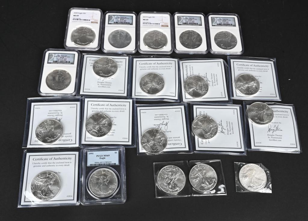 20- AMERICAN EAGLE ANNIVERSARY SILVER DOLLARS (1 of 3)