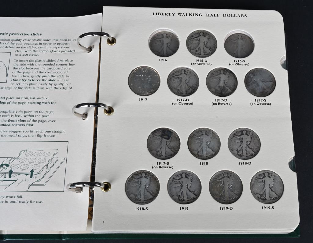 61- WALKING LIBERTY HALF DOLLARS IN BOOK (1 of 7)