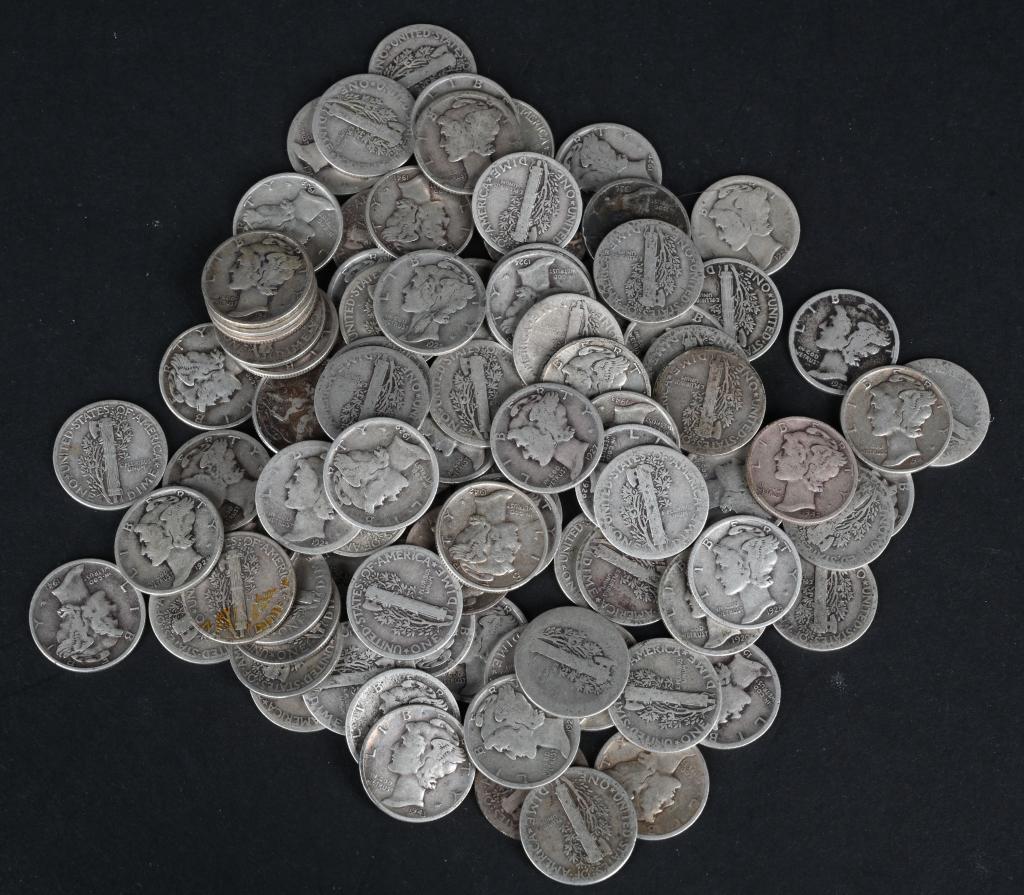 100- SILVER MERCURY DIMES (1 of 4)