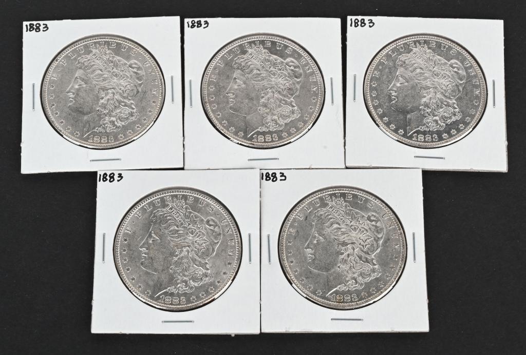 5- 1883 MORGAN SILVER DOLLARS AU (1 of 2)