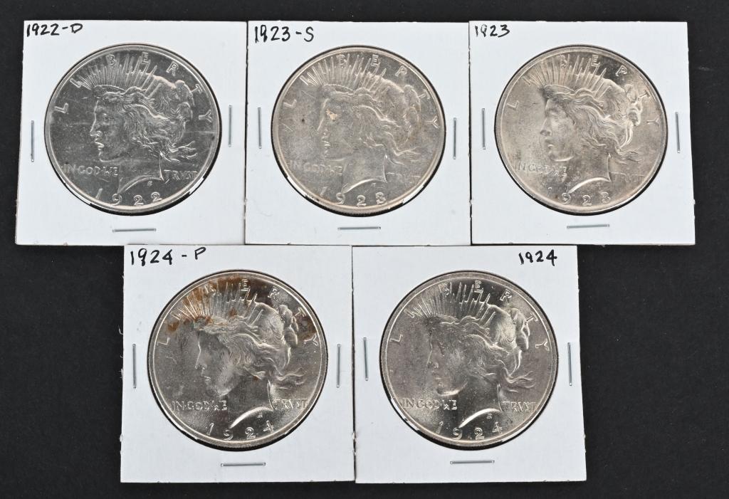 5- PEACE SILVER DOLLARS AU (1 of 2)