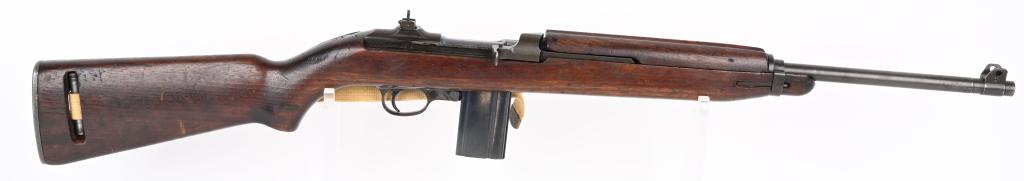 FINE EARLY WW2 INLAND M1 CARBINE: SERIAL NUMBER 2957428 BARREL 18" CALIBER .30M1 MANUFACTURE 10-43 WW2. Produced by Inland Division of General Motors with Inland marked and dated 10-43 barrel, narrow unmarked type 1 barrel band "SI"