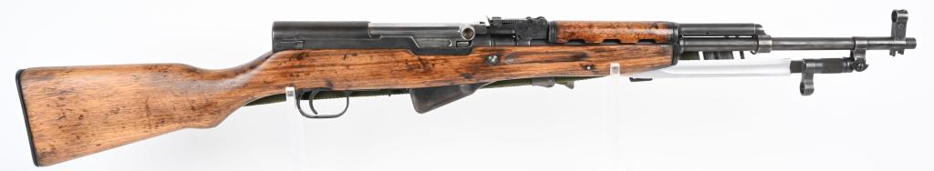 SINO SOVIET SKS RIFLE WITH BLADE BAYONET: SERIAL NUMBER 949074 BARREL 20" CALIBER 7.62X39 MANUFACTURED 1960". Produced in China under the supervision of Russian inspectors using both Russian and Chinese parts. Stocks are of Russian Arctic