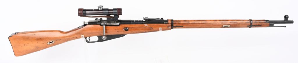 RUSSIAN /SOVIET MODEL 91/30 SNIPER RIFLE: SERIAL NUMBER M9130S06760 BARREL 28-1/2" CALIBER 7.62X54R MANUFACTURED 1936. Produced in Russia in 1936 and later commercially converted to sniper rifle with PU 4 pattern scope and mount and