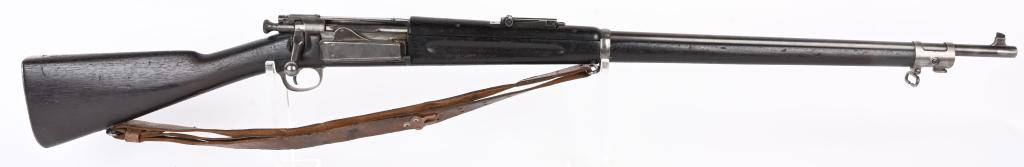 ANTIQUE SPRINGFIELD 1896 KRAG RIFLE CAL, 30-40: SERIAL NUMBER 91757 BARREL 30" CALIBER 30-40 MANUFACTURED 1898. Produced at Springfield Arsenal with walnut stock with slide adjustable rear sight and side loading magazine with 5 round capacity.