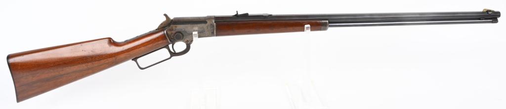 FINE MARLIN MODEL 1897 LEVER ACTION .22 RIFLE: SERIAL 238425. BARREL 24". CALIBER .22 RIMFIRE. MADE IN 1902. Really fine condition Model 97 features full octagon barrel, full magazine, sporting sights, take down, case color frame, lever & hammer, 