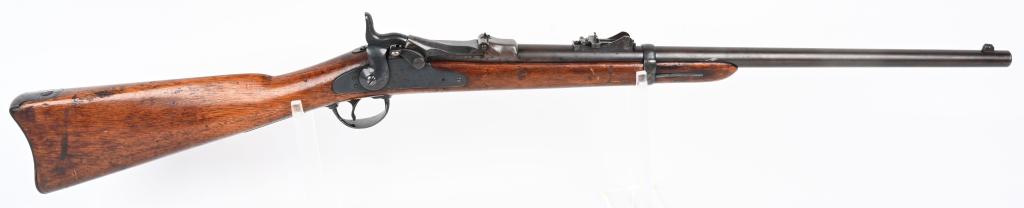 CUSTER RANGE US SPRINGFIELD 1873 SRC: SERIAL 40348. BARREL 22" . CALIBER 45-70. This is a fine example of a rarely encountered U.S. Springfield Model 1873 Carbine manufactured circa late 1873 which falls right in the middle of the noted C
