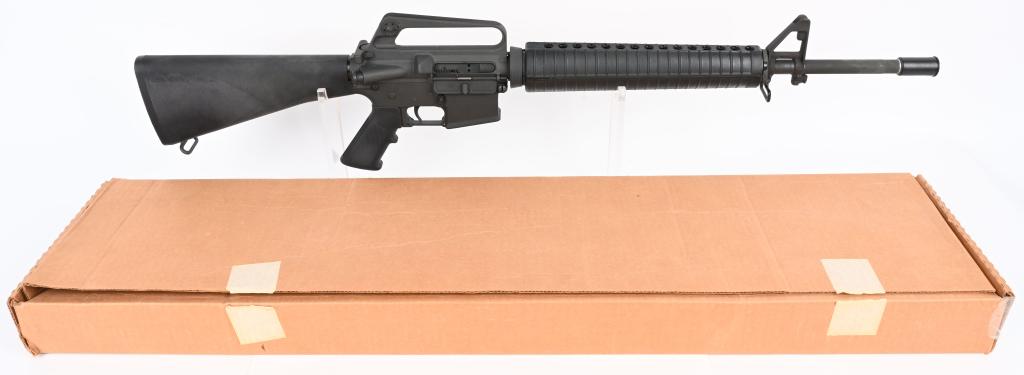PRE-BAN COLT AR-15 A2 SPORTER 2 WITH BOX: SERIAL NUMBER SP347813 BARREL 20" CALIBER .223 MANUFACTURE COLT. Green label Colt Sporter 2 AR-15A2. 1/7 twist for SS109 - 63 grain ammunition. A2 hand guards with A2 butt. Single pushpin receiver wit