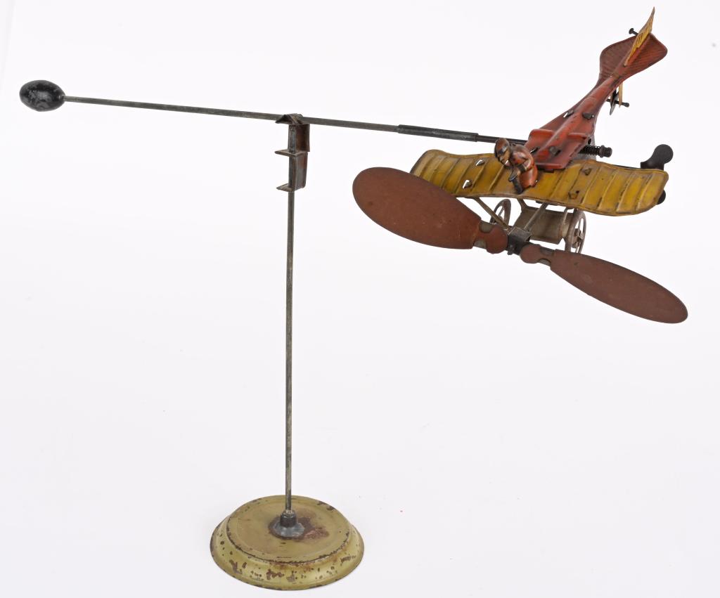 GERMAN TIN WINDUP FLYING BLERIOT AIRPLANE (1 of 5)