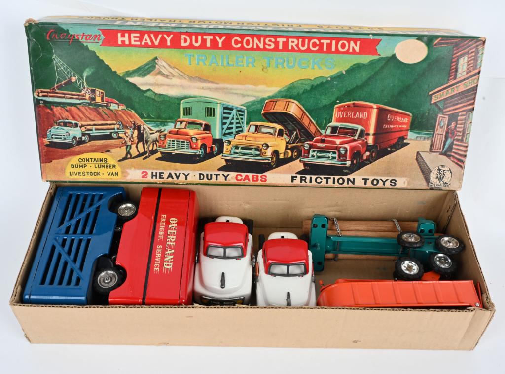 JAPAN FRICTION TRAILER TRUCK ASSORTMENT w/ BOX (1 of 7)