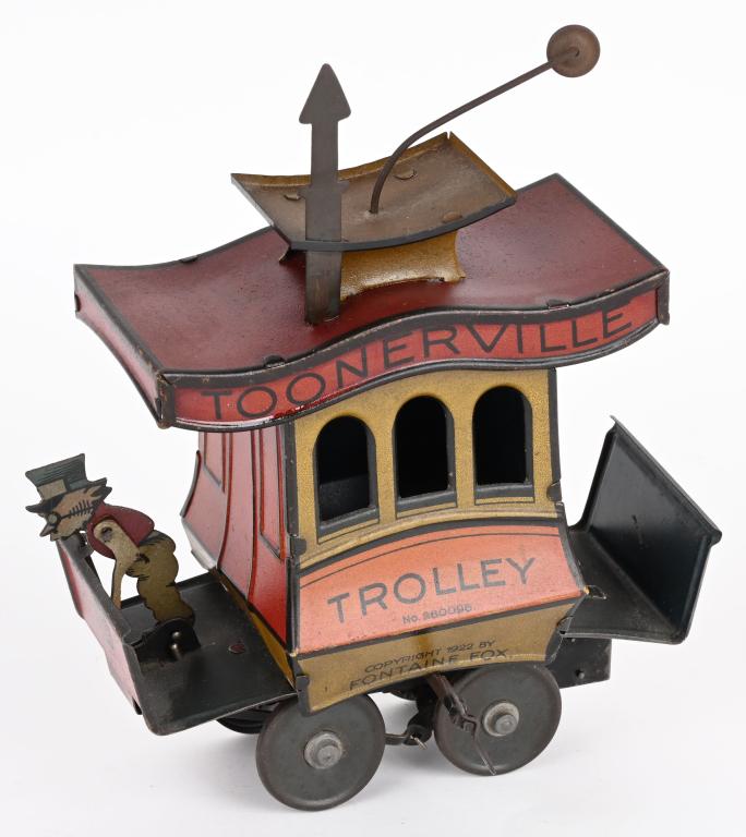 GERMAN TIN WINDUP TOONERVILLE TROLLEY (1 of 5)