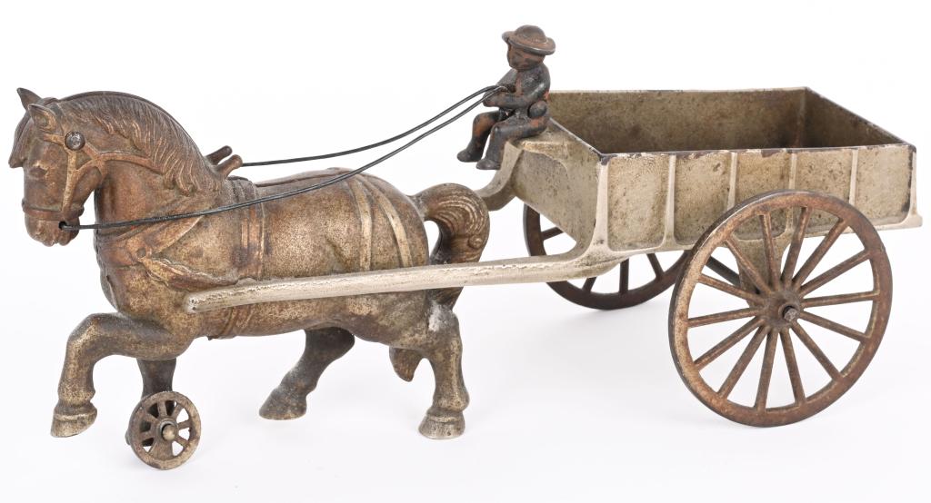 SHIMER CAST IRON HORSE DRAWN CART (1 of 5)