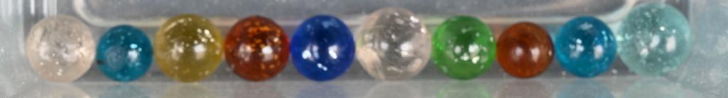 LOT OF 10 MICA MARBLES: All near mint to mint. 3/4"