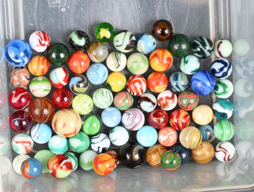 LOT OF WEST VIRGINIA SWIRL MARBLES (1 of 3)