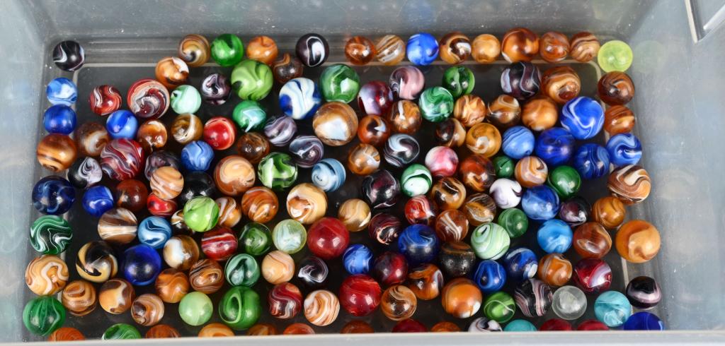 LOT OF SLAG MARBLES: Mint-Good